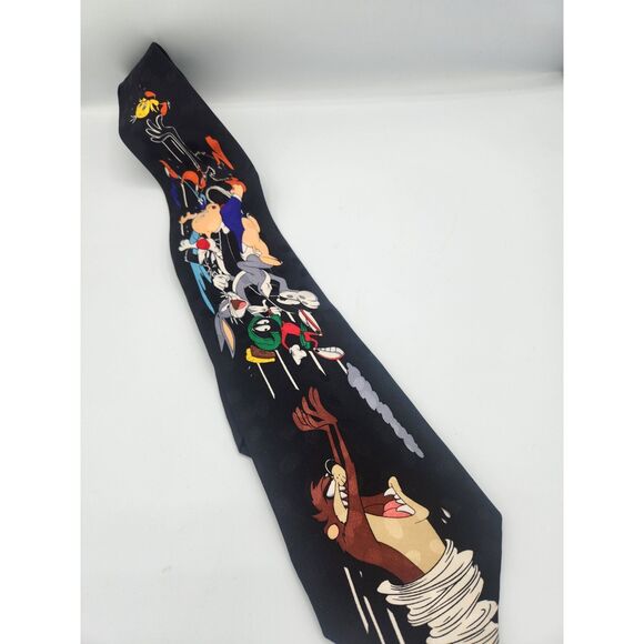 Vintage Looney Tunes Mania 100% Silk Tie - Picture 2 of 3
